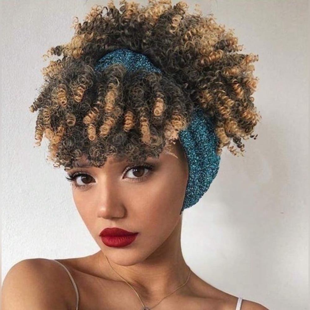✨NWT Headband Wig Synthetic Short Afro Kinky Curly